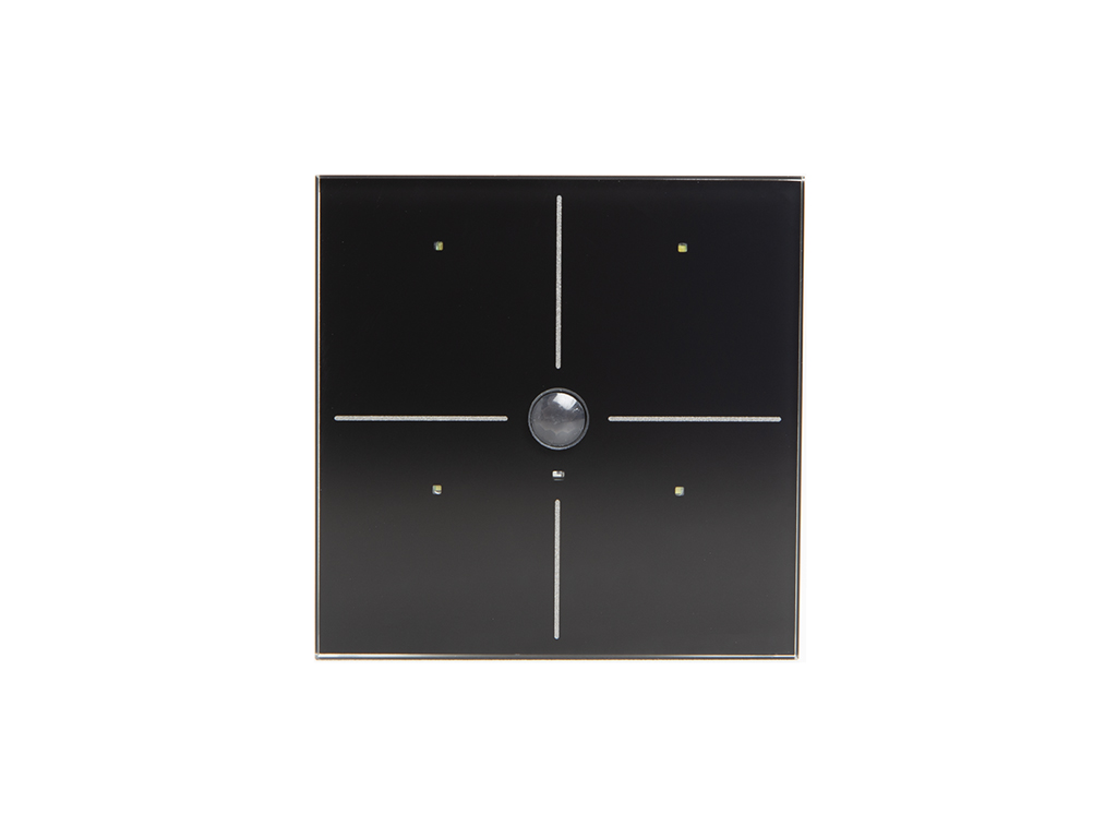 [VMBGP4PIR-B-20] Glass Panel control module with 4 touch keys and built-in motion and twilight sensor (Black Edition)